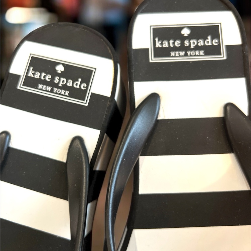 Kate Spade Black and White Platform Sandals - Picture 4 of 6
